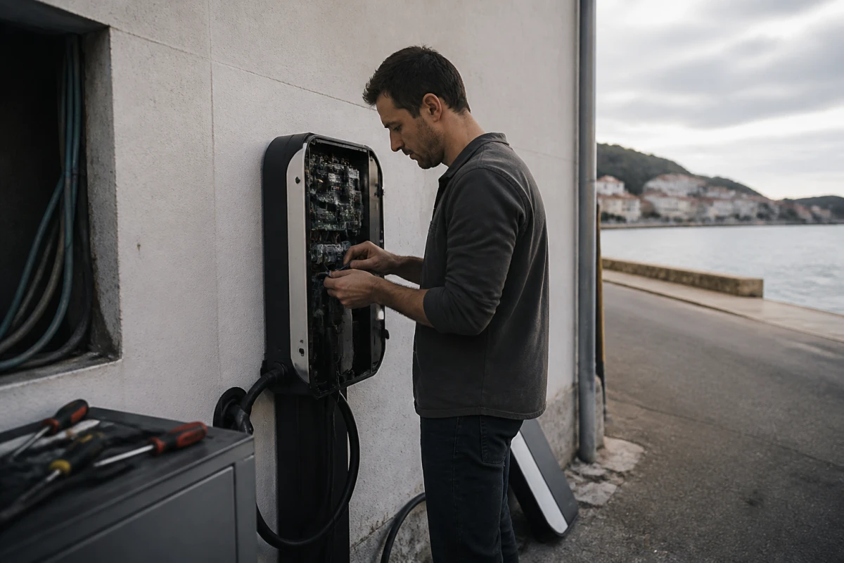Installation borne de recharge voiture électrique Martigues