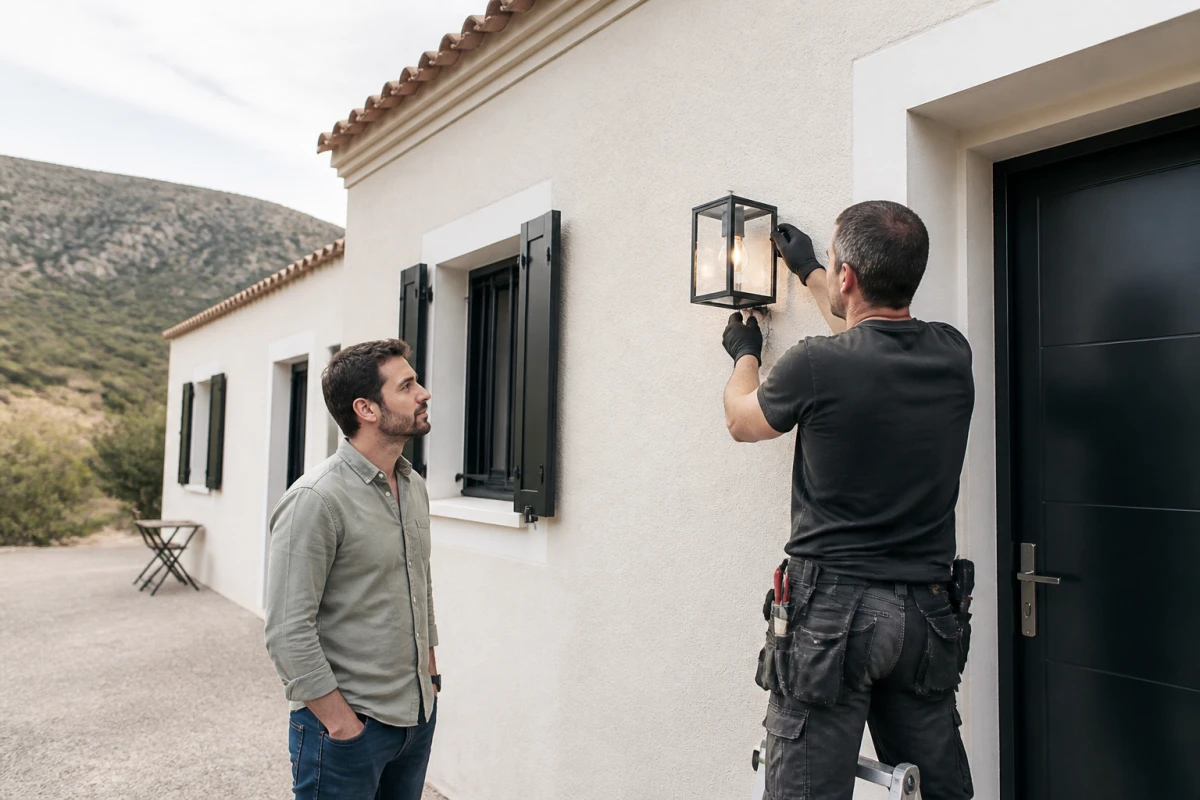 Installation éclairage extérieur maison Martigues