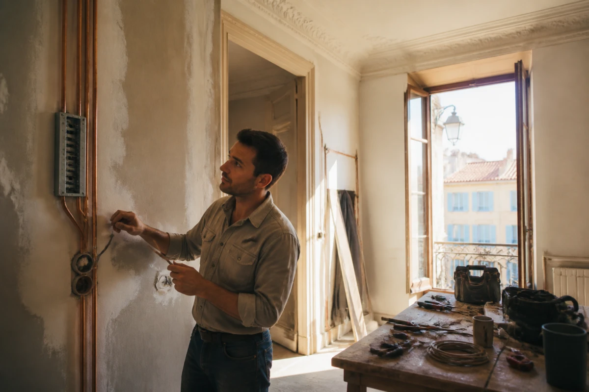 Rénovation électrique appartement haussmannien Istres